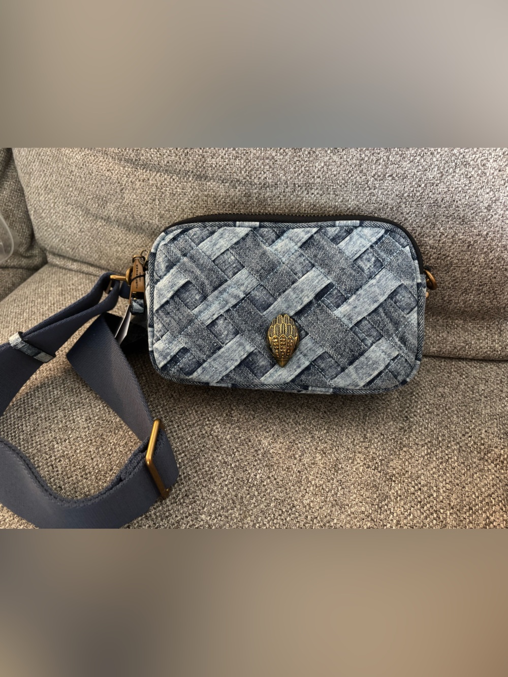 Kurt Geiger Navy Denim Crossbody Camera Bag